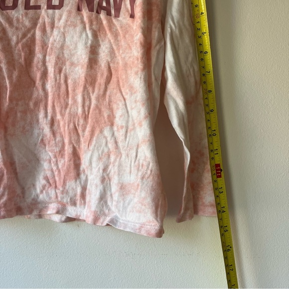 🌼 5/$25 Old Navy Girls Long Sleeve Tie-Dye Logo Tee Shirt Pink White 6T Cotton - Picture 3 of 7